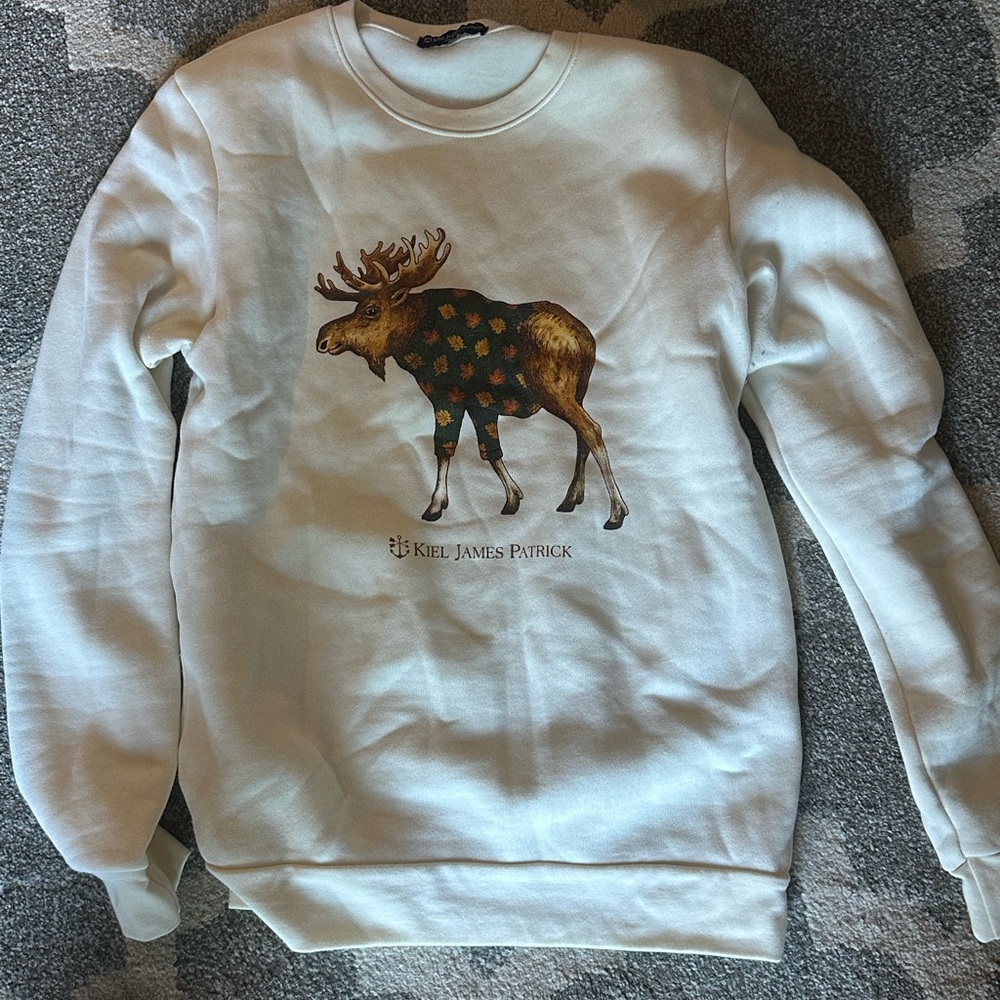 Kiel James Patrick Cozy Leaf Moose Crewneck Sweatshirt
